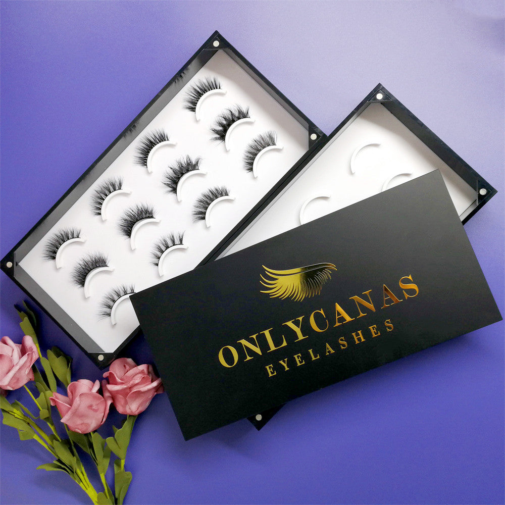 Printing Logo Hot Stamping Clear Acrylic Eyelash Packaging Box