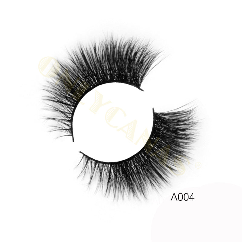 3D Effect Bionic Fiber Black Cotton Faux Mink Eyelashes